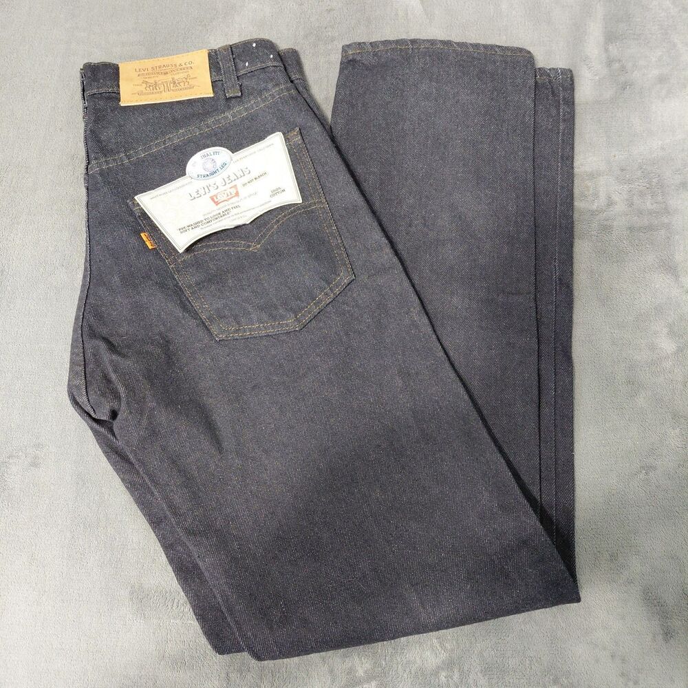 Vintage Levis 505 Jeans Mens 31x32 Indigo Orange Tab Made USA 80s Deadstock NWT